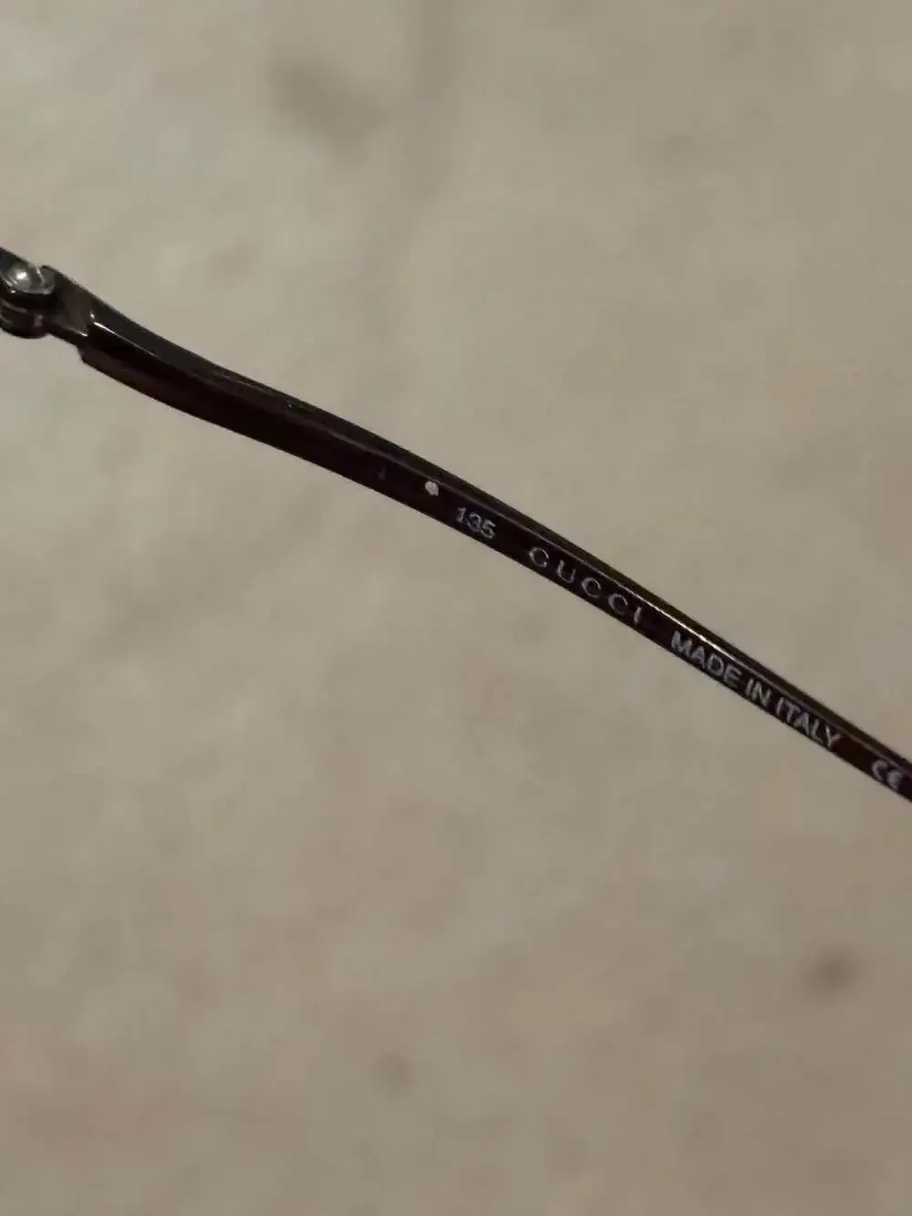 GUCCI Brown Metal Semi Rimless Eyewear Readers